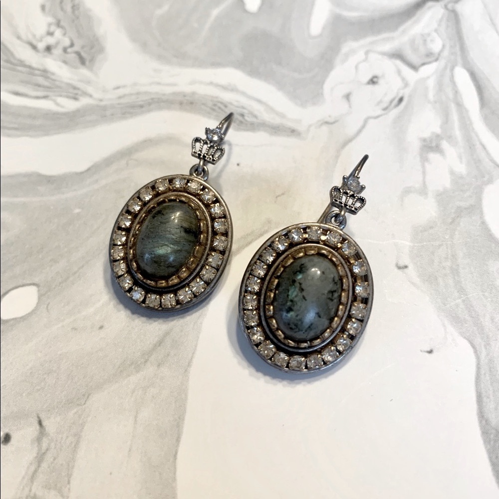 JUICY COUTURE labradorite crown earrings